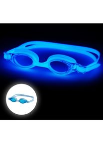 FINIS FlowGlow Goggles Schwimmbrille für Kinder, latexfrei, leuchtend, blue