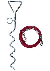 Pro Plus Schraub-Zeltanker mit Hundeleine, Stahl, 40cm, Leine 400cm