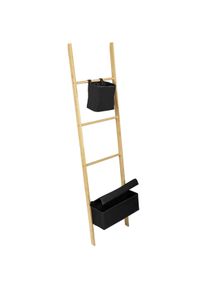 Wenko Ecori Handtuchleiter, bambus, schwarz