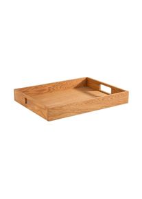 APS Serviertablett mit Griffen, Eichenholz, 45x36x6cm