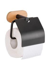 Wenko Orea Turbo-Loc Toilettenpapierhalter, bambus, schwarz matt