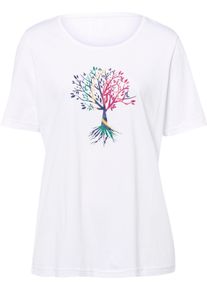 Damske Tričko s kr&aacute;tk&yacute;m ruk&aacute;vem s potiskem b&iacute;l&aacute;-dž&iacute;nov&aacute; modr&aacute; ,velikost 52