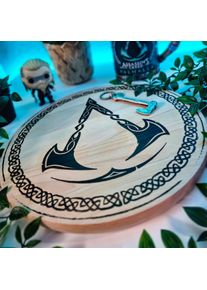 - Valhalla Logo Schneidebrett Buche