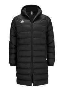 Adidas, Parka z prachového peří s pruhy s logem Černá