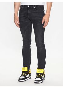 Tommy Jeans pásnké černé džíny - 34/30 (1BZ)
