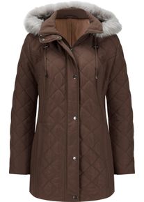 Damske Pro&scaron;&iacute;van&aacute; bunda s odn&iacute;matelnou kapuc&iacute; čokol&aacute;dov&aacute; ,velikost 52