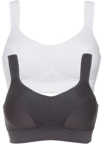 Sportovní podprsenka střední opora (2 ks v balení) | Šedá | Vel. 95C | bonprix