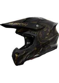 Airoh Twist 3 Titan, motocross helmet , color: Matt Black/Dark Grey/Gold , size: M