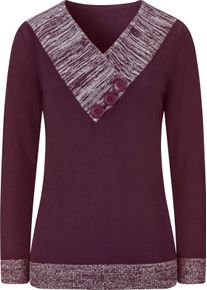 Damske Svetr s dlouh&yacute;m ruk&aacute;vem s melanžov&yacute;mi partiemi burgundsk&aacute; ,velikost 48