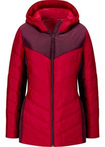 Damske Prošívaná bunda s kontrastními akcenty červená-burgundská ,velikost 48