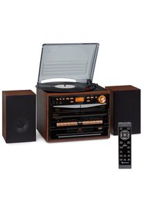 Auna Auna 388-DAB + Stereo systém 20W Max. Vinyl CD Kazeta BT FM/DAB + USB Černá