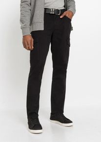 Strečové kalhoty Slim Fit s cargo kapsami Straight | Černá | Vel. 54 | bonprix