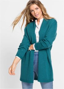 Dlouh&yacute; pleten&yacute; kab&aacute;tek | Petrolejov&aacute; | Vel. 56/58 (3XL) | bonprix
