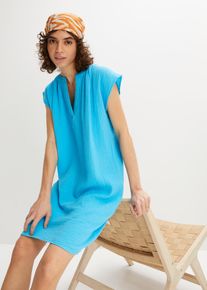 Mušelínové šaty z udržitelné bavlny | Modrá | Vel. 38 | mušelín| bonprix