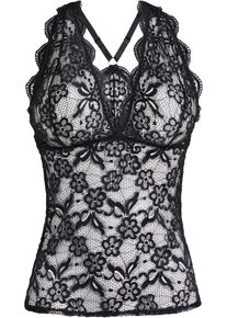 Krajkový top | Černá | Vel. 44 | bonprix