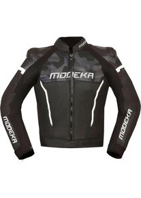 Modeka Valyant, leather jacket , color: Black/Grey/White , size: 50