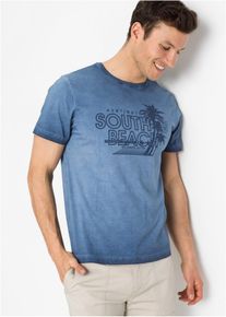 Tričko se sepraným vzhledem z čisté organické bavlny | Modrá | Vel. 44/46 (S) | 100% bavlna| bonprix