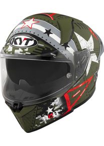 KYT R2R MAX Assault, full face helmet , color: Matt Dark Green/Grey/White , size: L