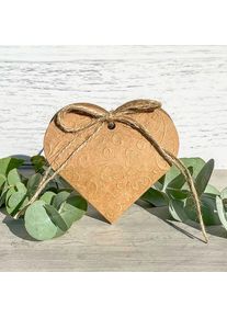 Krabi�ka d�rkov� Srdce p��rodn� 10 x 9,5 x 3,3 cm 4 ks