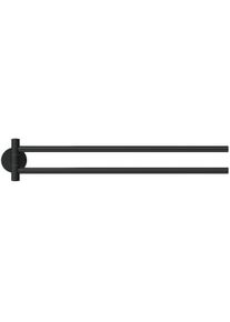 Tesa MOON BLACK Handtuchhalter, 2-armig, schwarz matt, inkl. Klebelösung