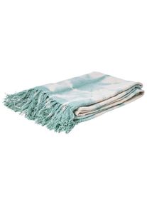 Rice Cotton Slub Tie & Dye Throw Blanket (125 x 150 cm, grey)