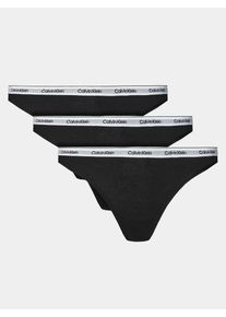 Calvin Klein dámská černá tanga 3pack - M (UB1)