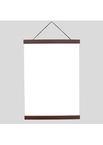 Wooden poster hangers, with suspension cord and magnetic fastening 850 mm | dark brown