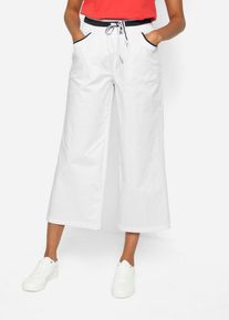 Kalhoty culotte s povrchovou &uacute;pravou ppertouch a pohodln&yacute;m pasem | B&iacute;l&aacute; | Vel. 44 | bonprix