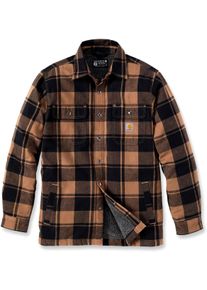 Carhartt Flannel Sherpa, textile jacket , color: Black/Light Brown , size: XXL