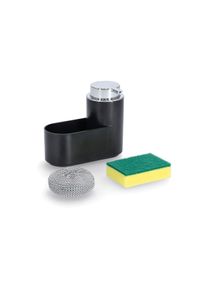 zeller Seifenspender-Set, Kunststoff, schwarz
