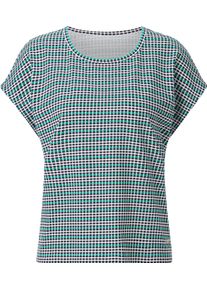 Damske Tričko s minimalistick&yacute;m potiskem n&aacute;mořnick&aacute; modr&aacute;-smaragdov&aacute;-proužek ,velikost 50