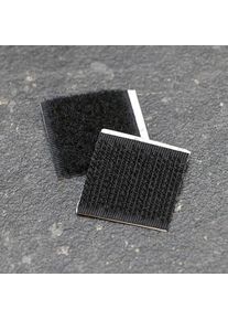 100 Pair - Hook and loop fasteners parts, self-adhesive, hook and loop (pairwise) 25 x 25 mm | black
