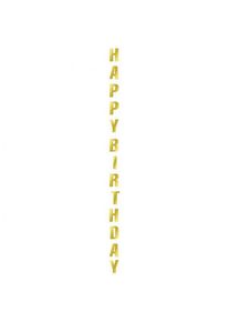 Dekora�n� z�v�s na bal�nek Happy Birthday zlat� 170 cm