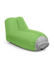 Blumfeldt Airlounge, nafukovací sedačka, 90 x 80 x 150 cm, batoh, pratelná, polyester, zelená