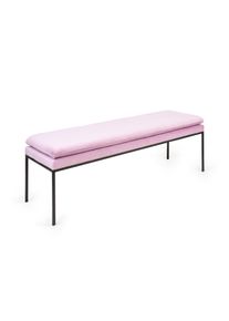 BESOA Eloise, čalouněná lavice, pěnová výplň, polyesterový potah, samet, ocel, růžová