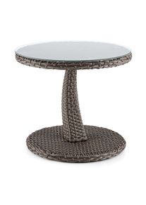 Blumfeldt Tabula, odkládací stolek, 50 cm, sklo, polyratan, hliník, dvoubarevný antracit