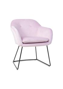 BESOA Zoe, čalouněná židle, pěnová výplň, polyesterový potah, ocel, růžová