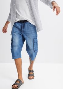 bonprix Dlouhé džínové bermudy Relaxed Fit | Modrá | Vel. 52 | 100% bavlna