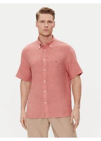 Tommy Hilfiger pánská lněná růžová košile - XXL (TJ5)