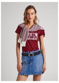 Pepe Jeans dámské vínové tričko