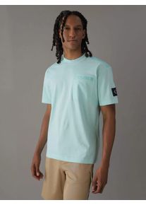 Calvin Klein pánské tyrkysové tričko - M (CCP)