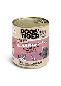 6×800g Dogs'n Tiger Gourmet Menu - hovězí s jehněčím, pastinákem a borůvkami