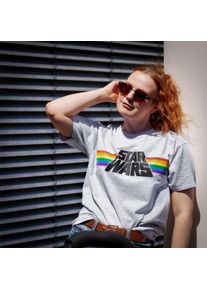 Star Wars - Classic Rainbow Logo Pride T-Shirt grey - XL - Grey