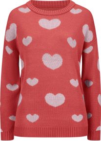 Damske Svetr s dlouhým rukávem a srdíčkovým vzorem grepová-ecru-vzor ,velikost 42