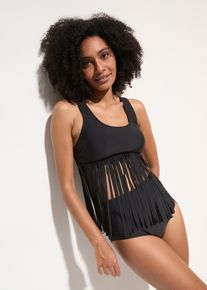 Tankiny s třásněmi (2dílná souprava) | Černá | Vel. 44 | bonprix