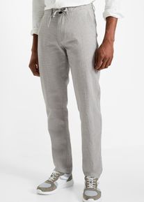 Chino kalhoty bez zapínání sRegular Fit se lnem Straight | Šedá | Vel. 64 | len| bonprix