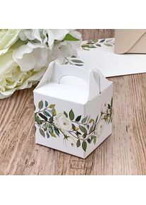 Krabi�ka b�l� r��e na svatebn� mandle 50x50x50mm 1ks