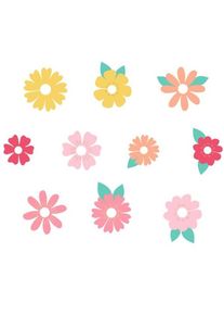 partydeco Flowers party - Karti�ky na sklenice na pit� , 10 r�zn�ch vzor�