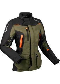 Bering Zephyr, textile jacket waterproof women , color: Black/Dark Green/Orange , size: T4