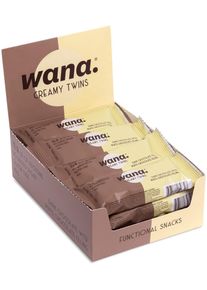 Wana Creamy Twins Proteinriegel, 12 x 45 g Riegel, Dark Chocolate & White Chocolate Filling